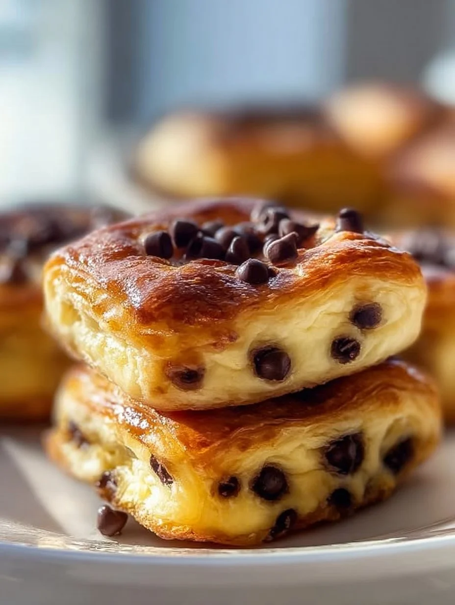Homemade Chocolate Chip Brioche Buns with Vanilla Custard filling