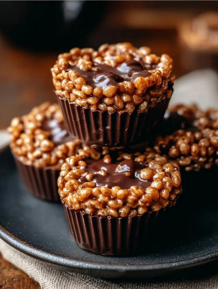 Chocolate Peanut Butter Rice Krispie Cups