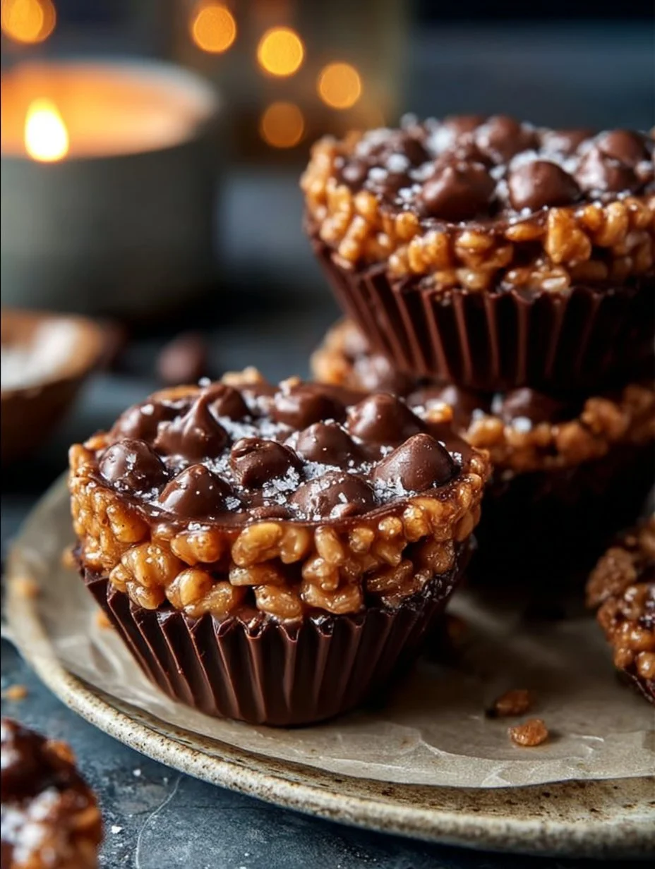 Chocolate Peanut Butter Rice Krispie Cups