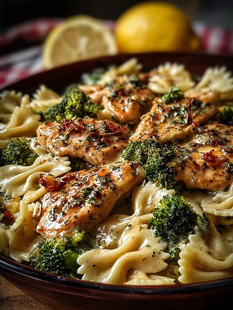 Cowboy Butter Lemon Bowtie Chicken with Broccoli