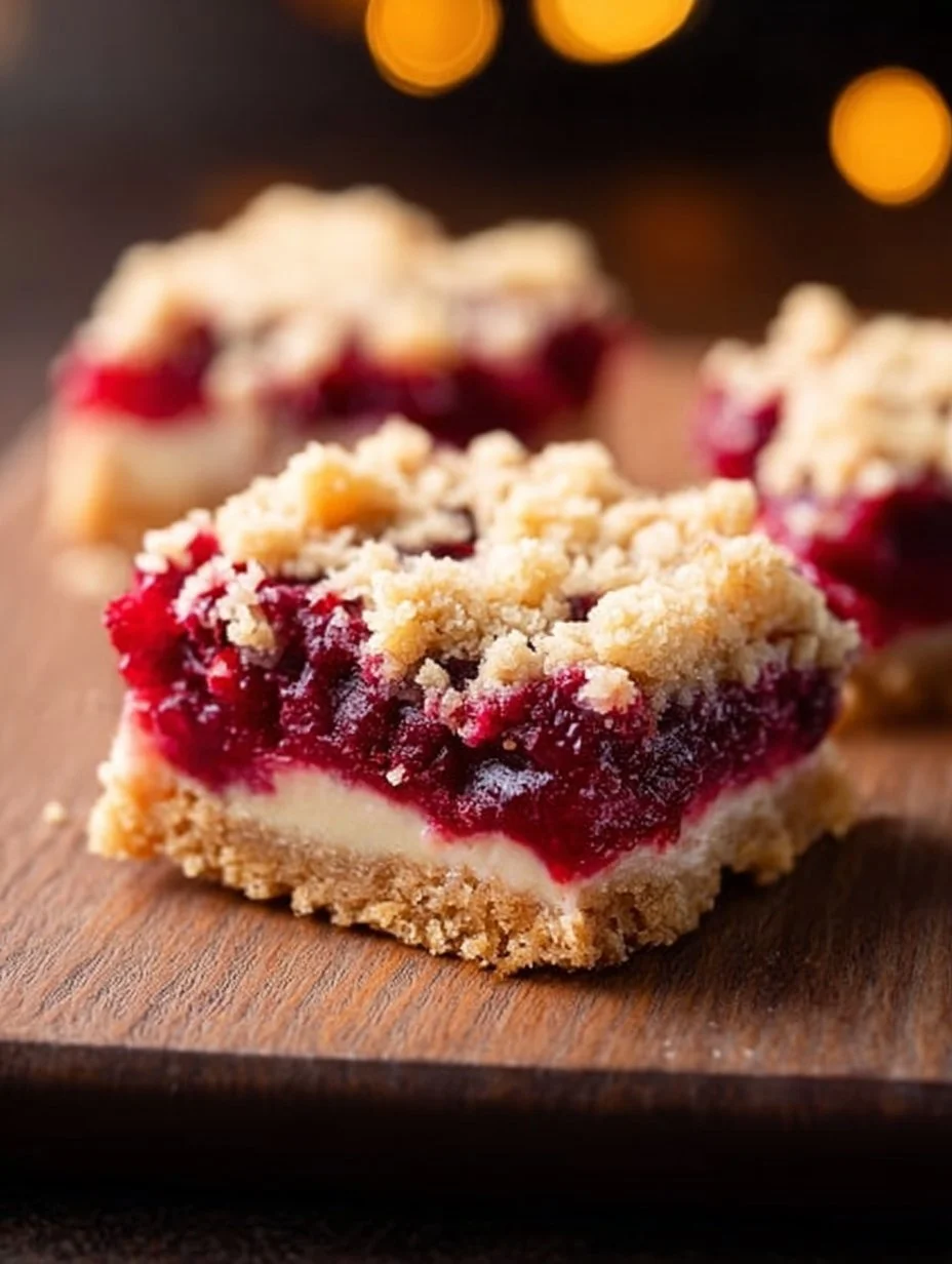 Creamy Cranberry Orange Crumb Bars