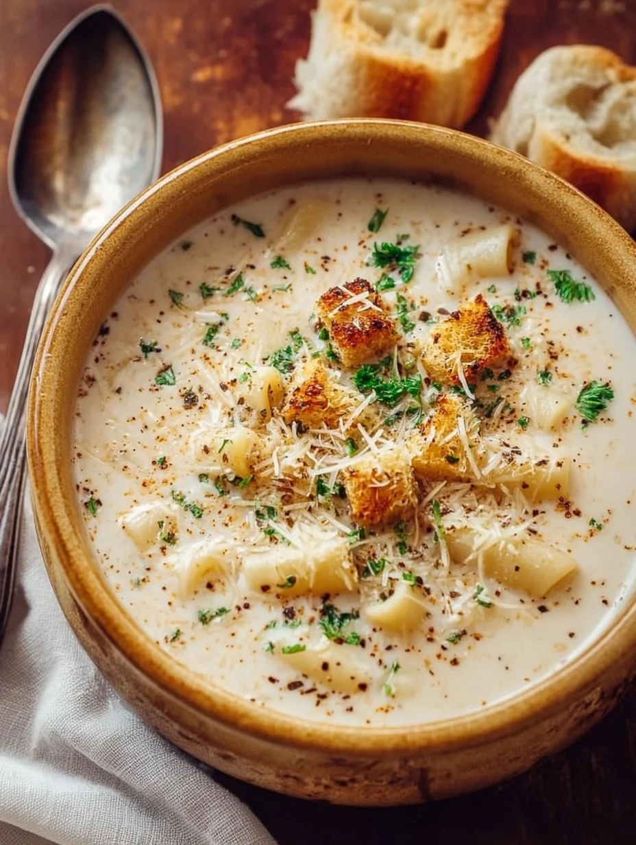 Creamy Garlic Parmesan Soup