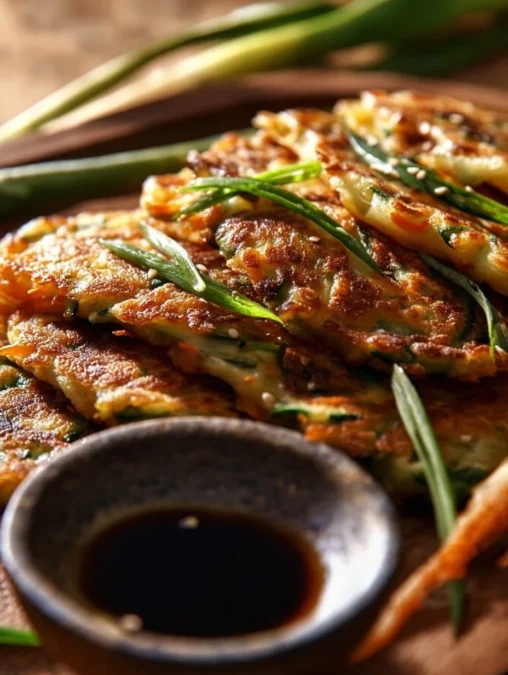 crispy vegetable pancakes asian dipping sauce - crispy vegetable pancakes with asian dipping sauce 2