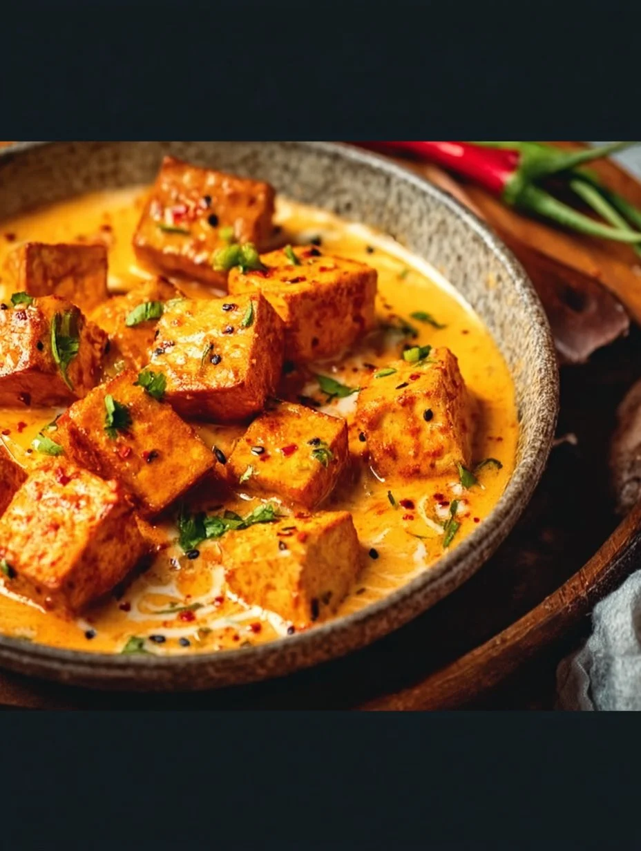Delicious Spicy Tofu with Creamy Coconut Sauce