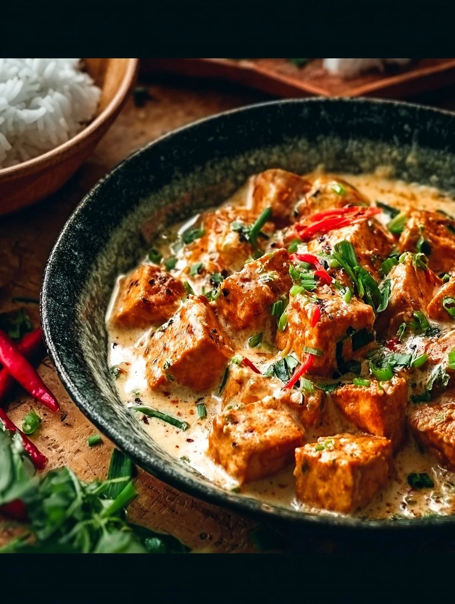 Delicious Spicy Tofu with Creamy Coconut Sauce Recipe