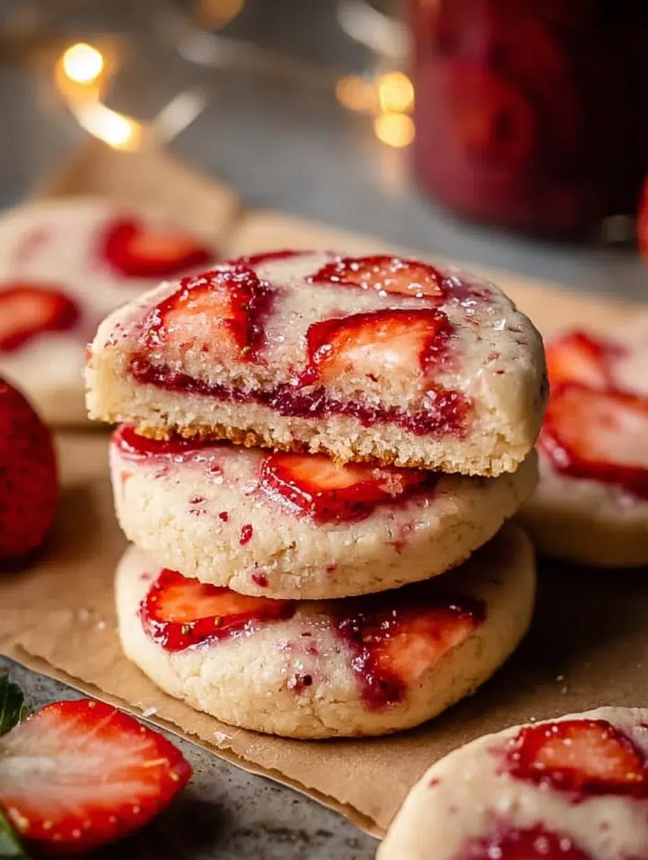 Easy Strawberry Shortbread Cookies - Deliciously Sweet Bites