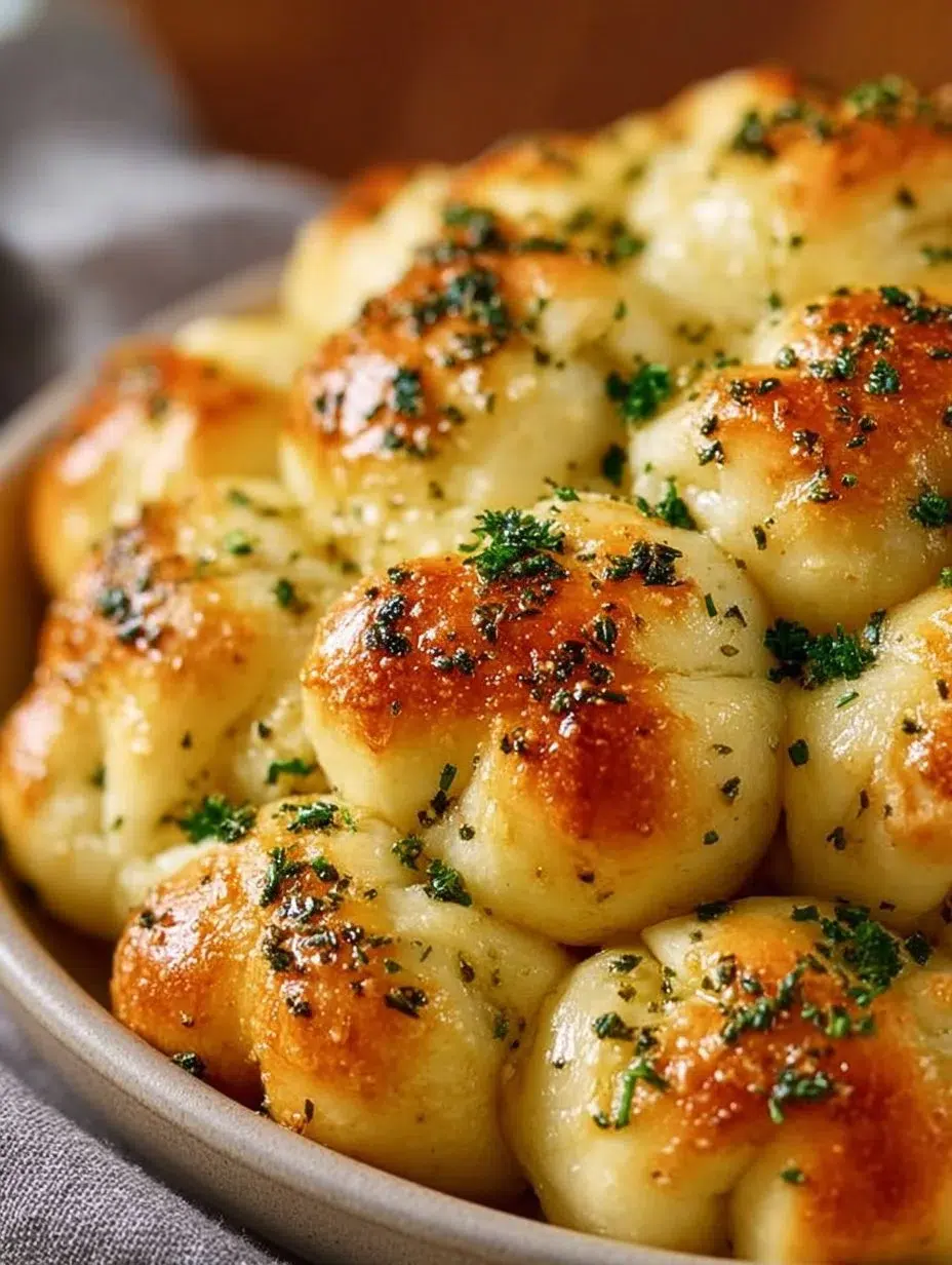 Gluten-free garlic knots served on a wooden platter with herbs