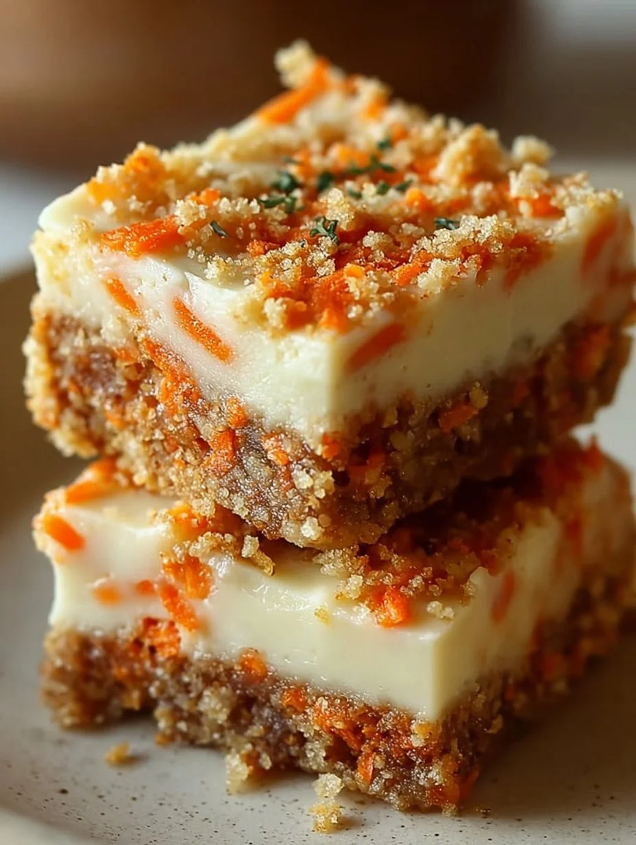 Irresistibly indulgent carrot cake cream cheese bars with frosting.