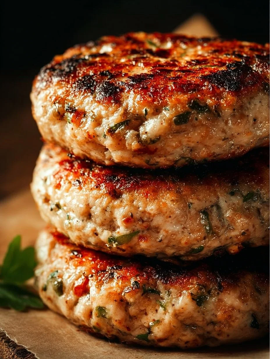 Juicy Greek chicken burgers served with tzatziki sauce on a plate