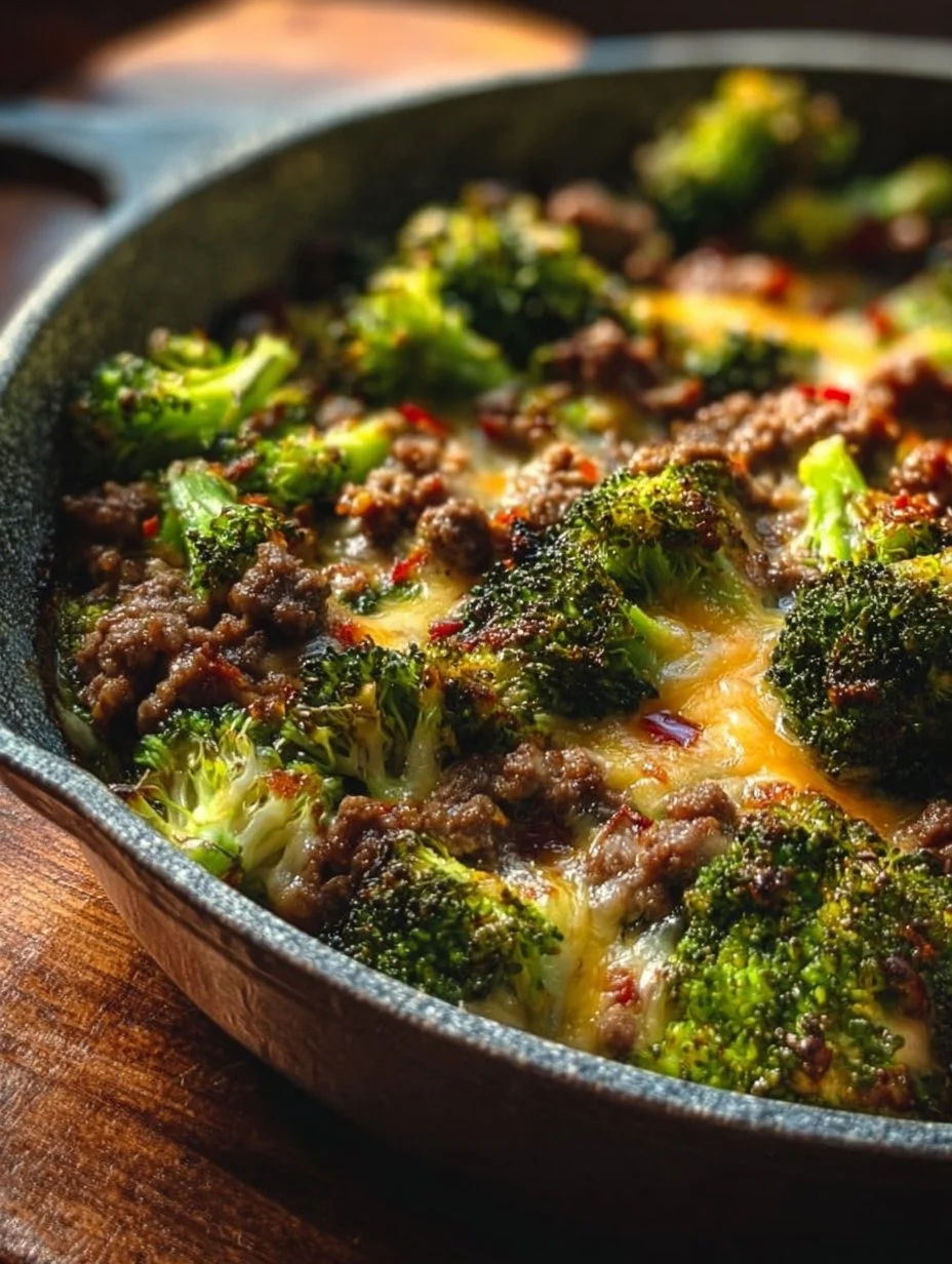 Keto Hamburger Broccoli Skillet