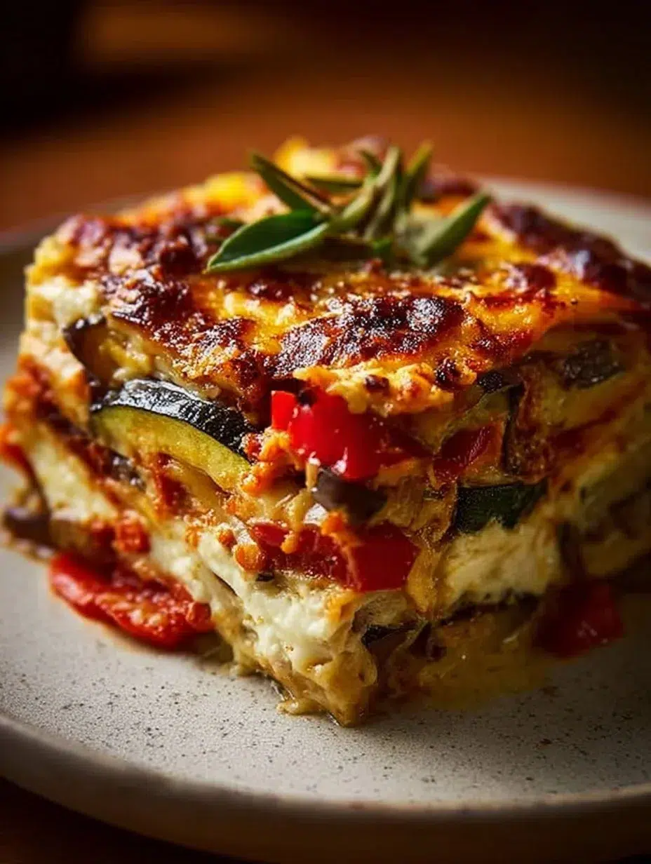 Layered Mediterranean Vegetable Lasagna with Creamy Ricotta