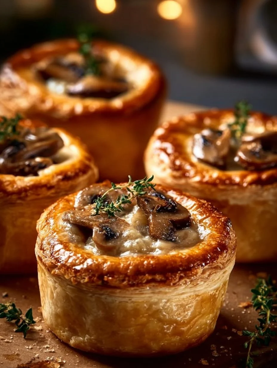 Mini Mushroom & Gruyère Pot Pies with Thyme are irresistible!
