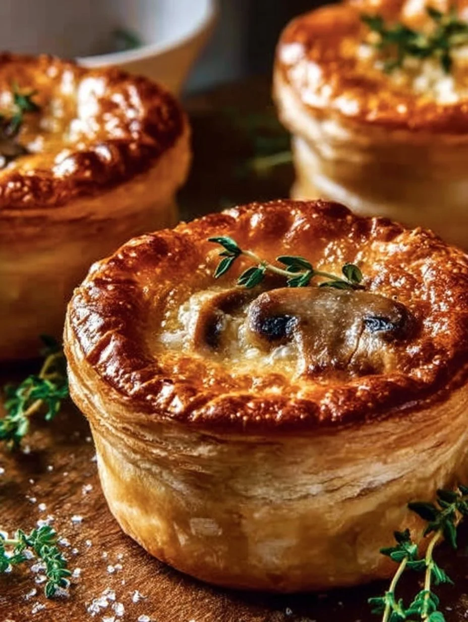 Mini Mushroom & Gruyère Pot Pies with Thyme are irresistible!