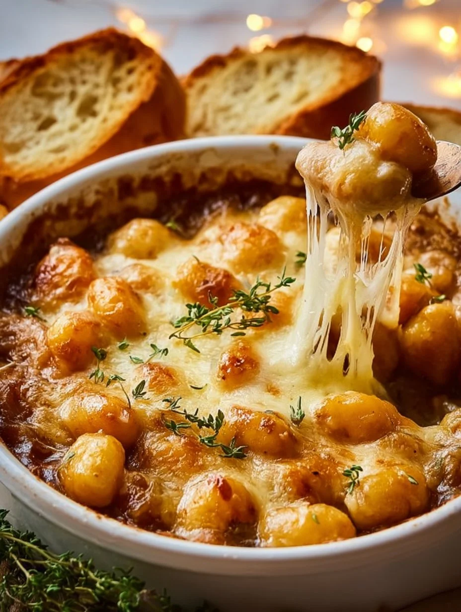 Mouthwatering Baked French Onion Gnocchi