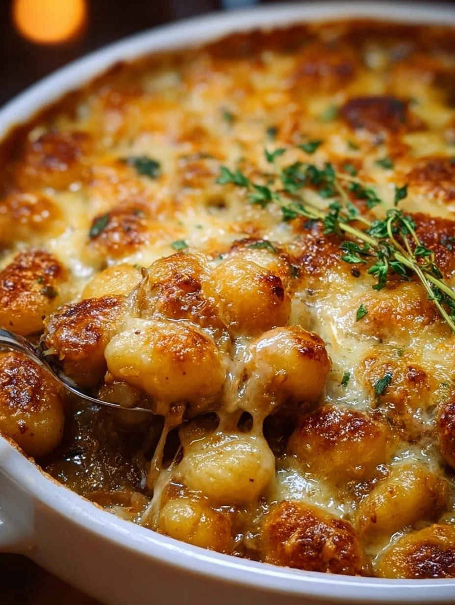 Mouthwatering Baked French Onion Gnocchi