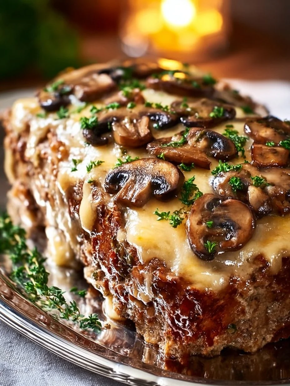Mushroom Swiss Cheese Meatloaf