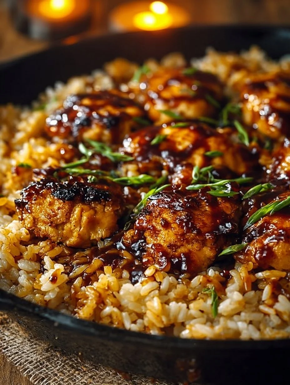 One-Pan Honey BBQ Chicken and Rice