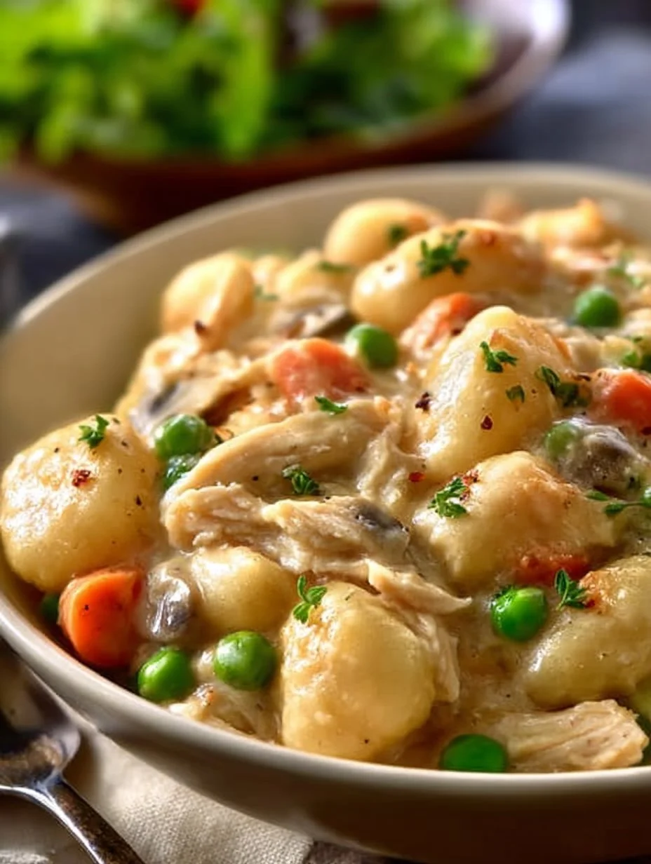 One Pot Gnocchi Chicken Pot Pie