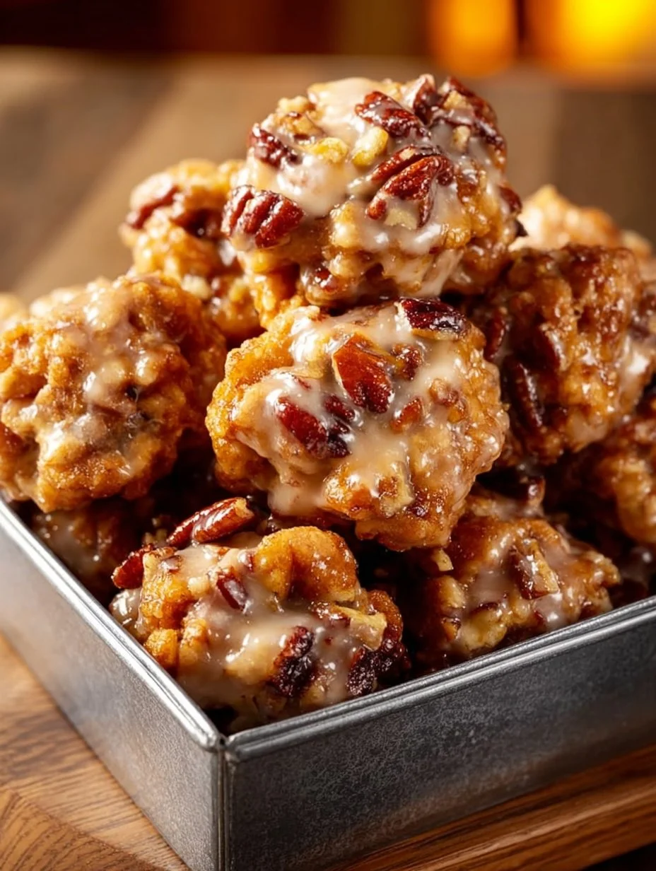 Pecan Crunch Glazed Bites with a sweet glaze and crunchy texture