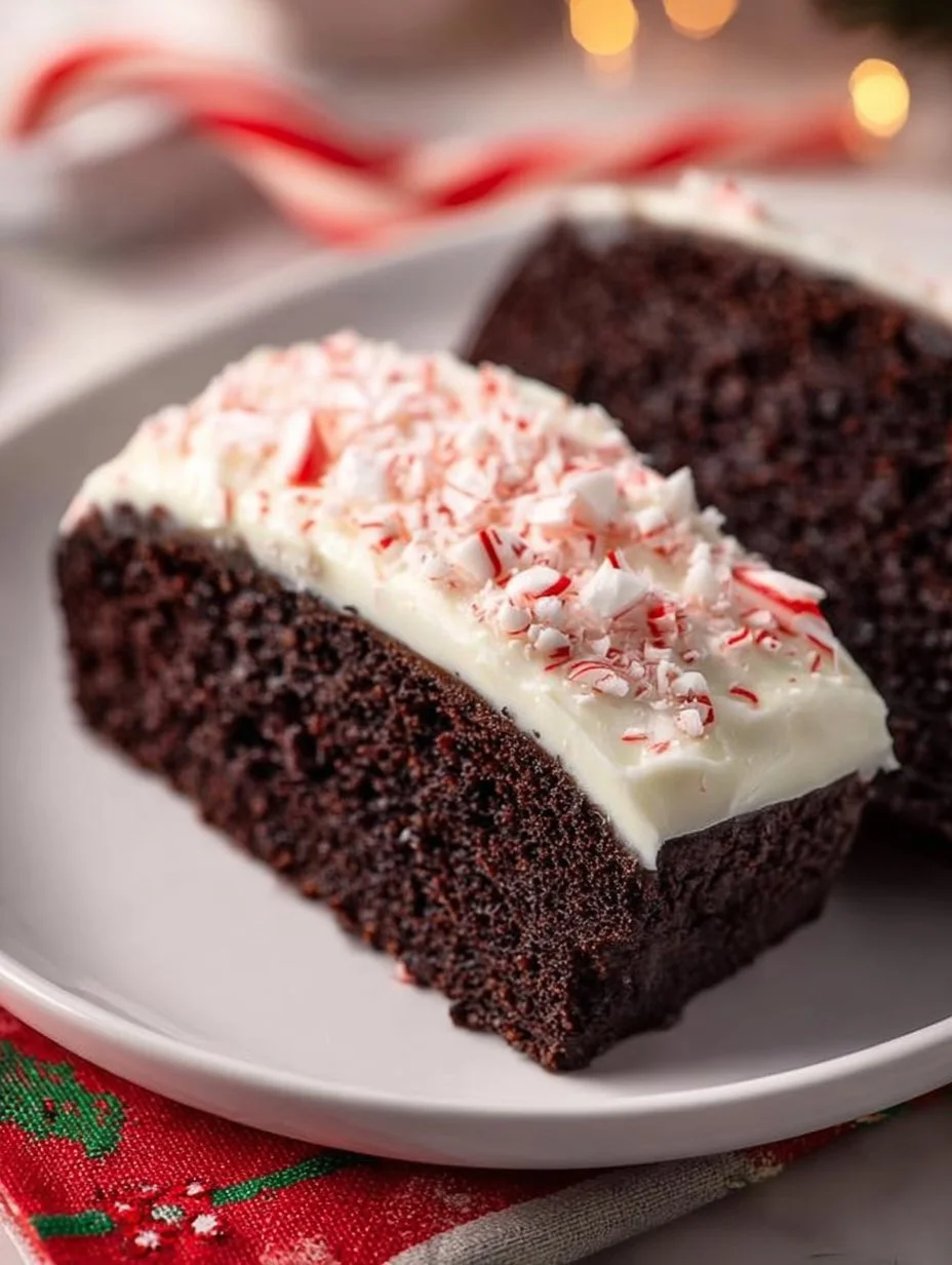 Peppermint chocolate loaf drizzled with white chocolate ganache