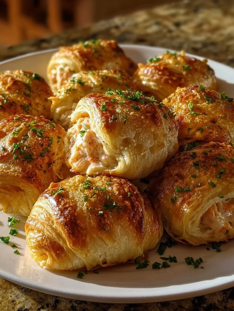 Shrimp and Crab Stuffed Crescent Bombs served on a plate