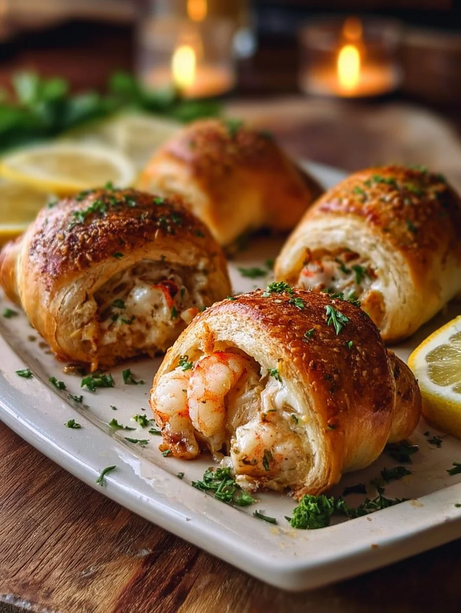 Shrimp and Crab Stuffed Crescent Bombs