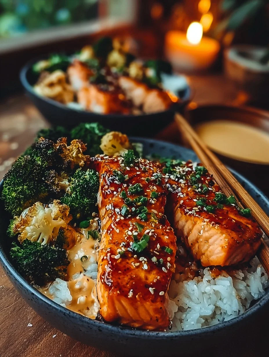 Sriracha Honey Salmon Bowls