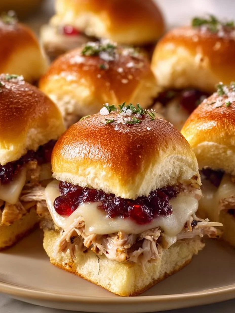 Thanksgiving Leftover Turkey Cranberry Sliders