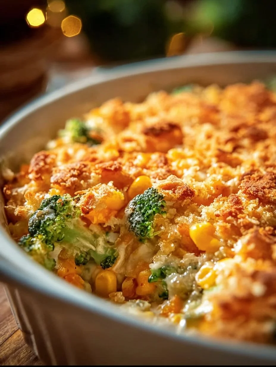 A vibrant vegetable casserole with fresh ingredients baked to perfection.