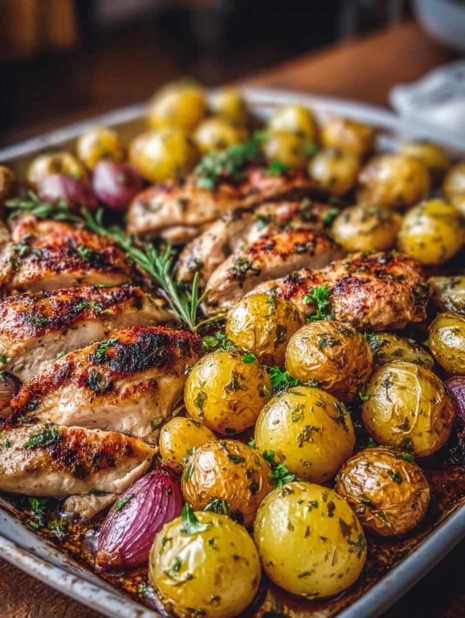 Sheet Pan Lemon Balsamic Chicken and Potatoes Made Easy!