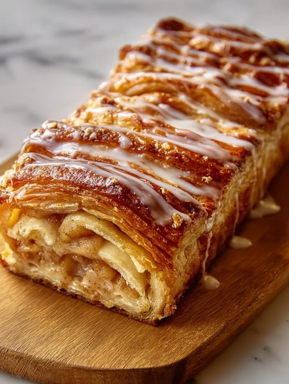 Delicious Wisconsin Apple Kringle pastry with apple filling and icing