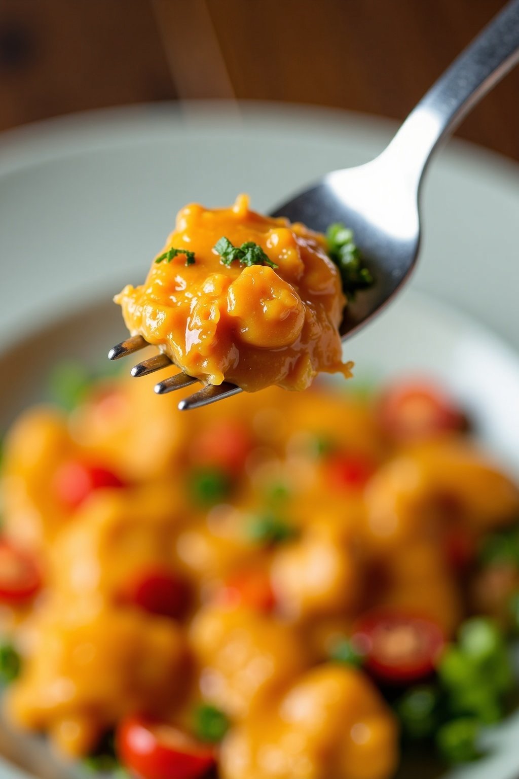 Easy Summer salads perfect bite on a fork, vibrant close-up