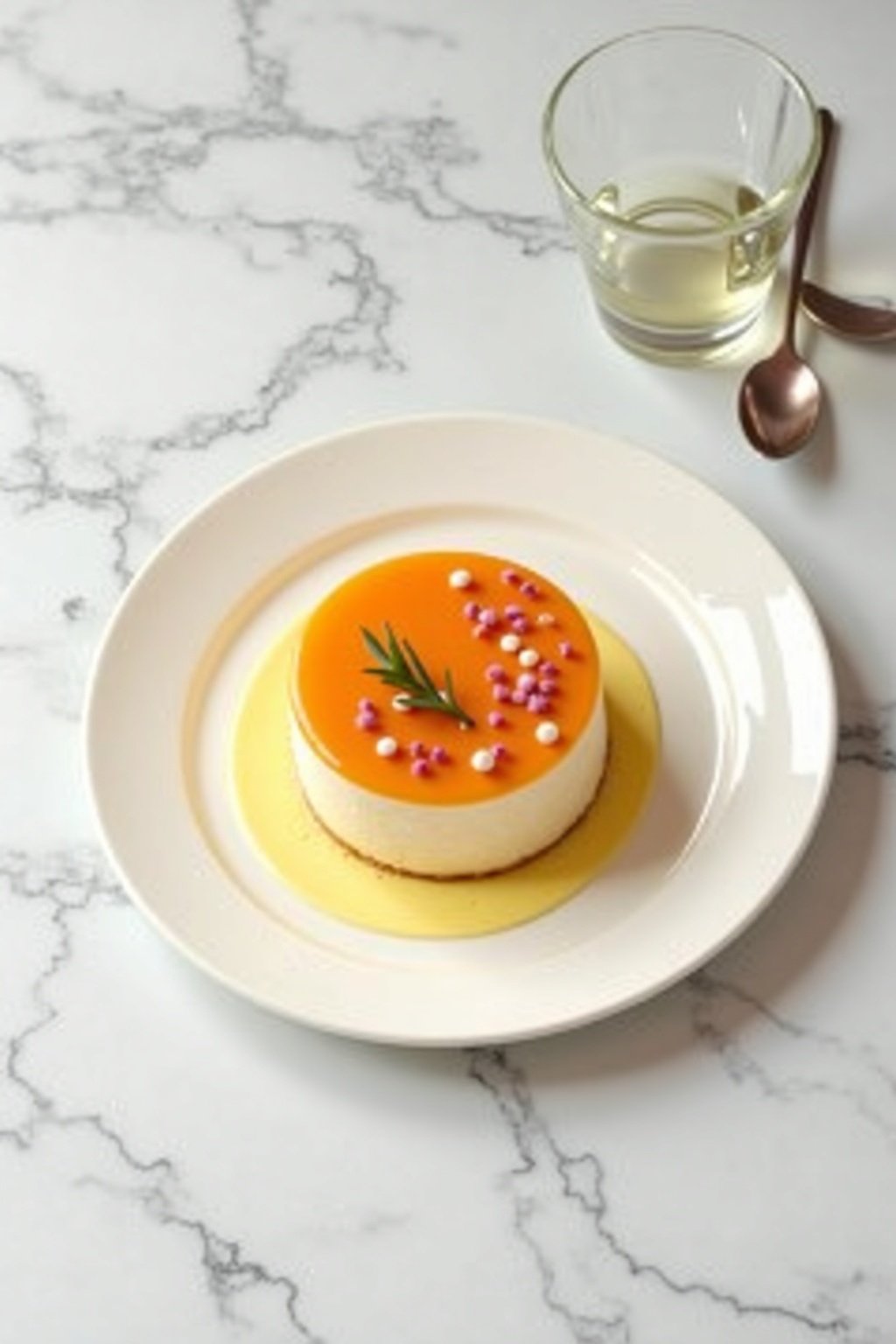 Elegant Mother's Day Brunch Cake Recipe on white marble, bright daylight