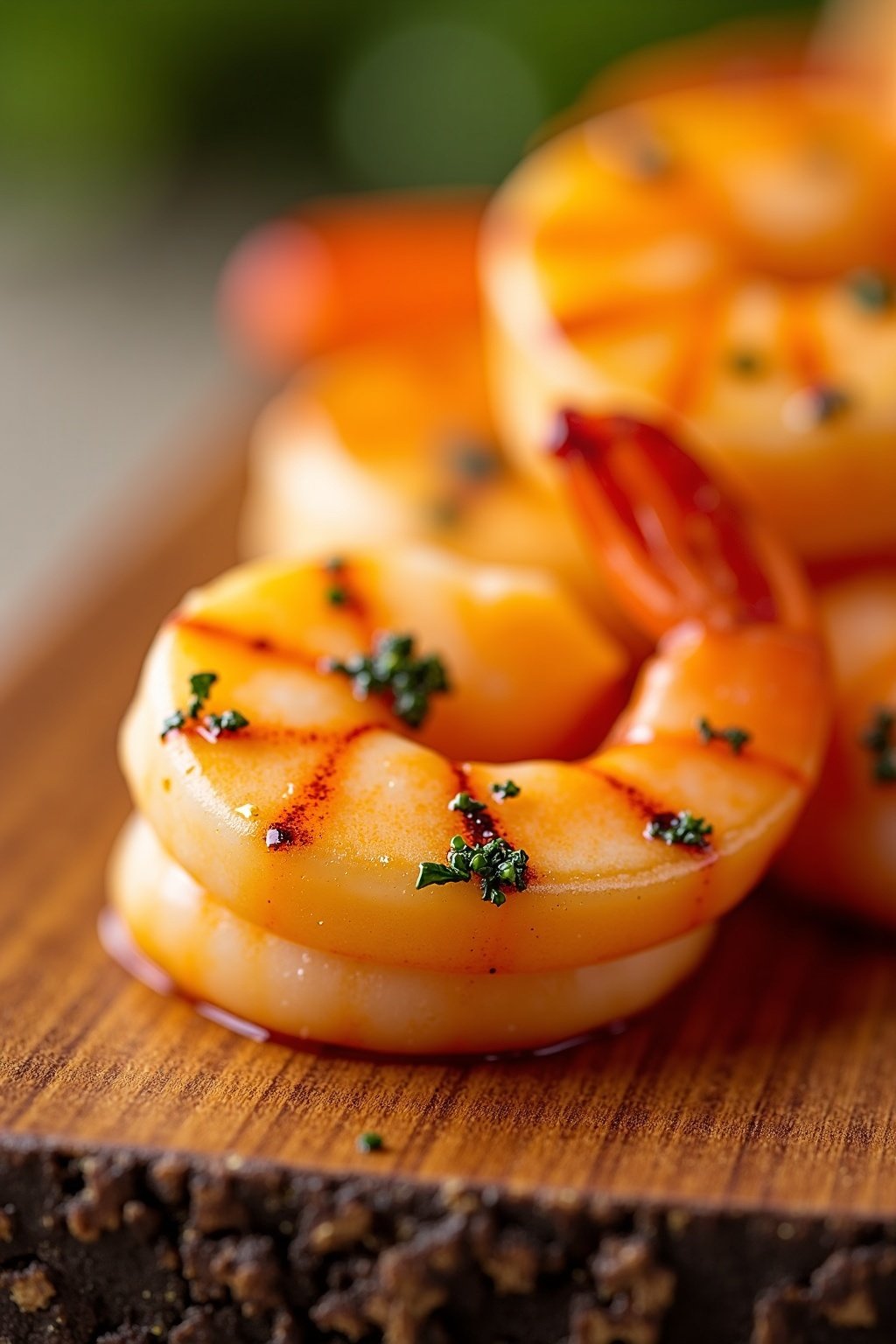 Grilled Lemon Herb Shrimp Skewers cross-section showing detailed texture