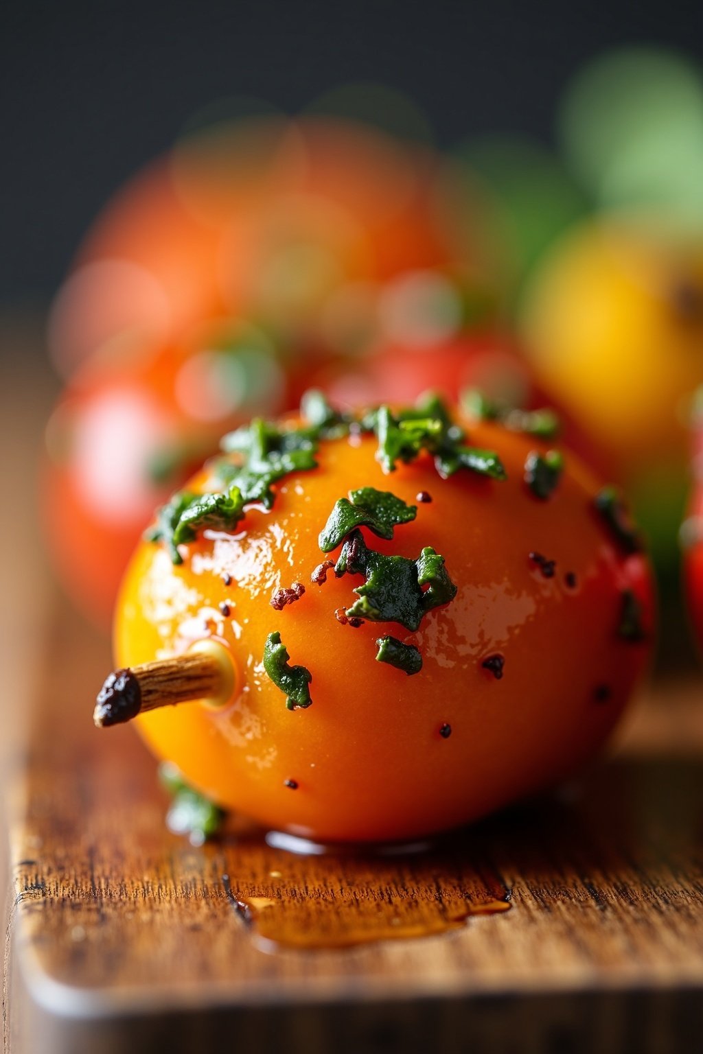 Herby Grilled Vegetable Skewers cross-section, detailed texture