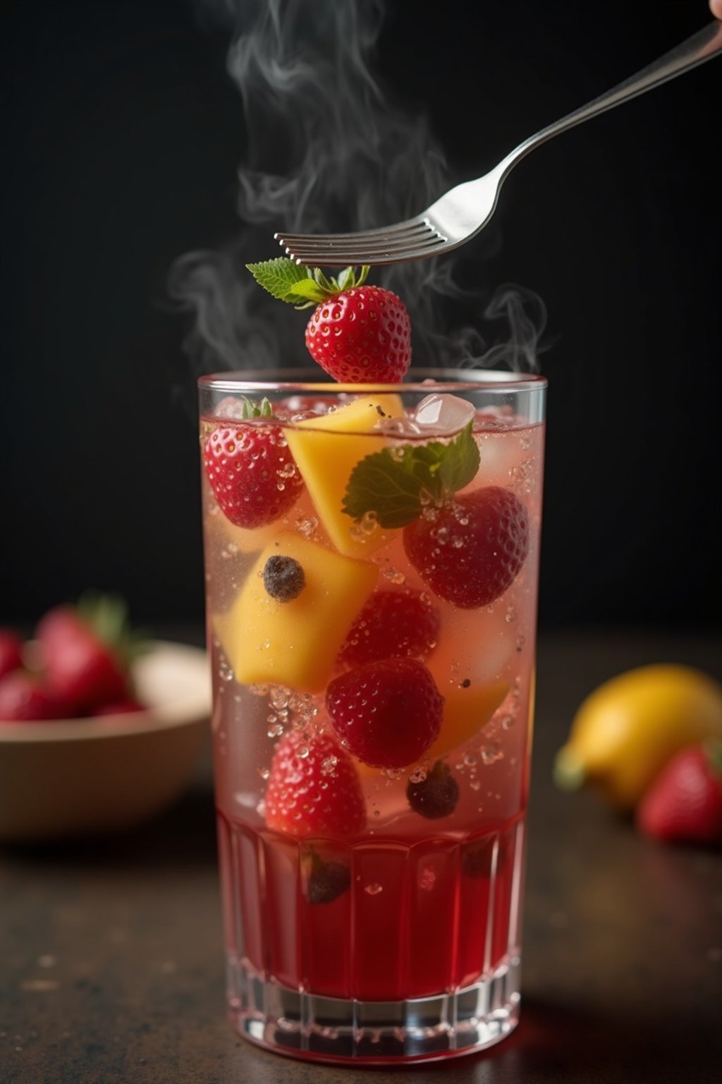 Easy Fruit infused water close-up texture