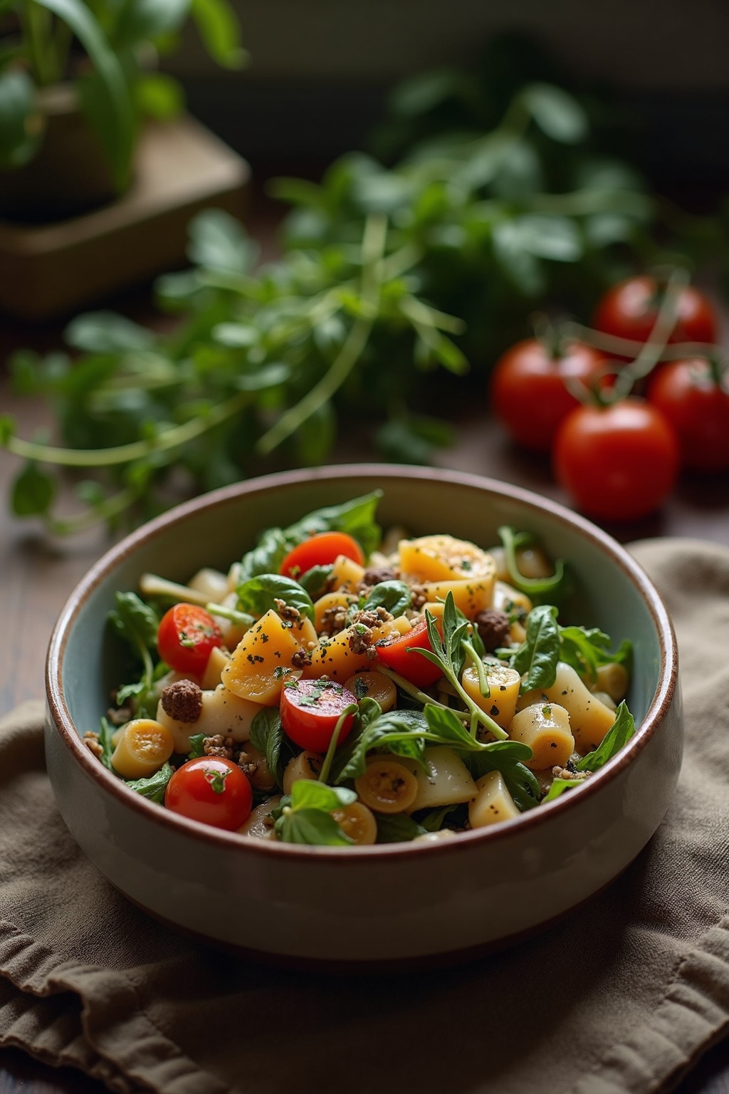 Healthy Garden party menu — overhead shot