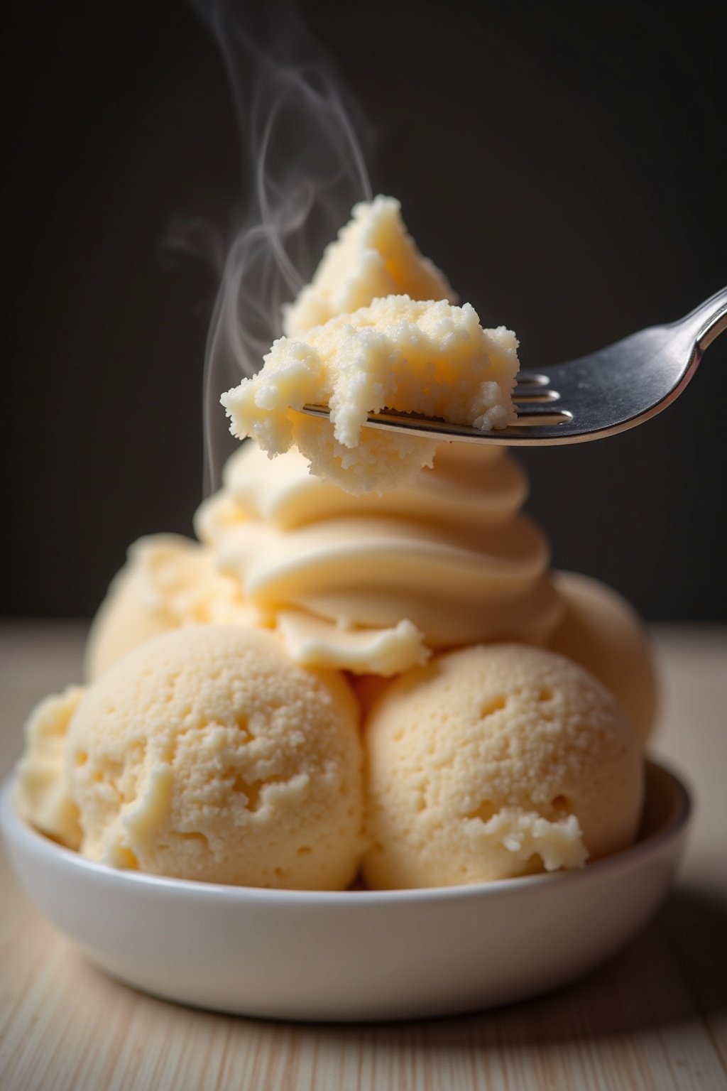 Healthy Homemade ice cream close-up texture