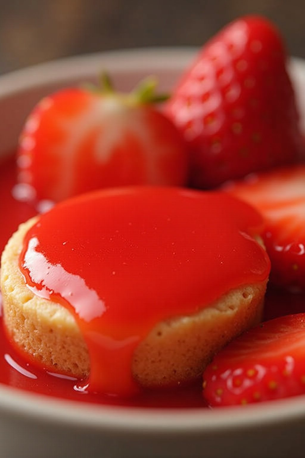 Healthy Strawberry desserts close-up texture