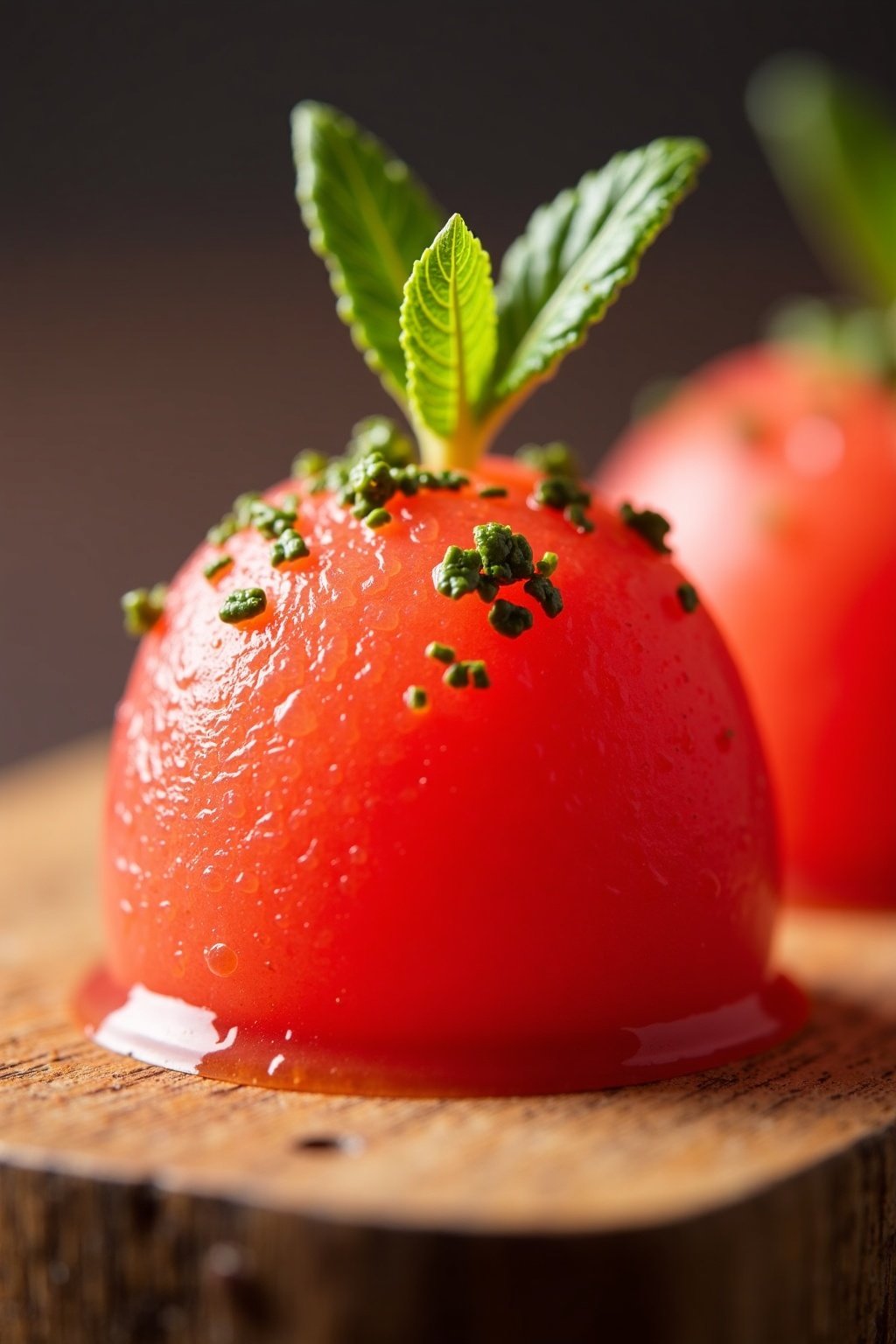 Refreshing watermelon mint sorbet cross-section showing detailed texture