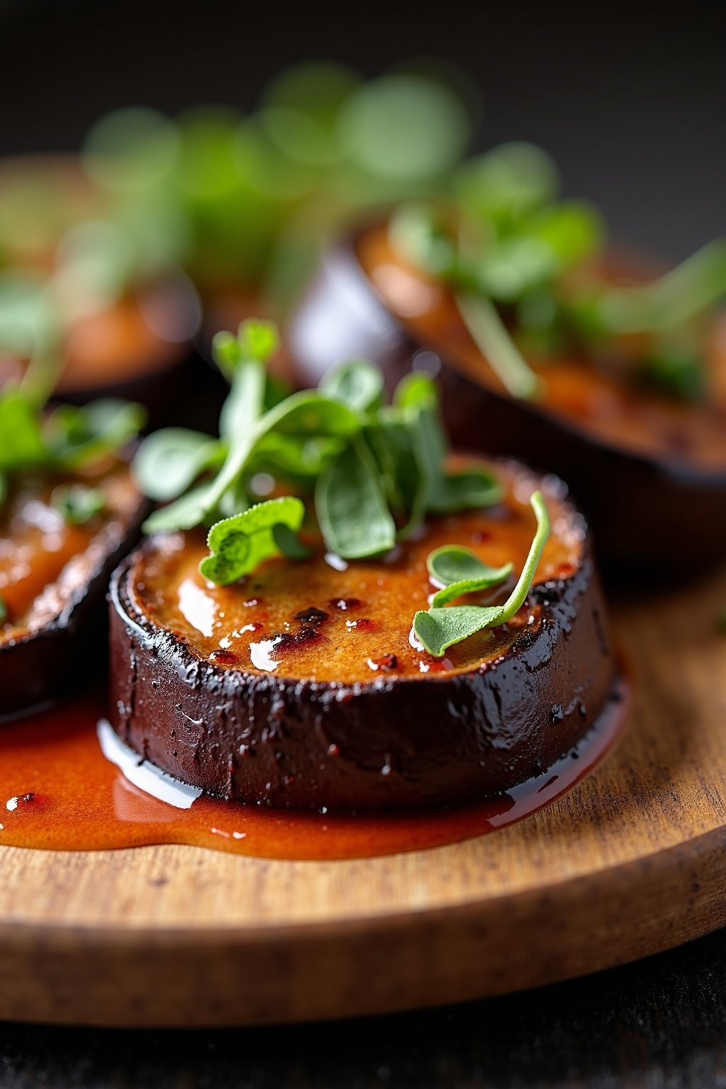 Smoky Grilled Eggplant with Tahini Drizzle cross-section showing texture