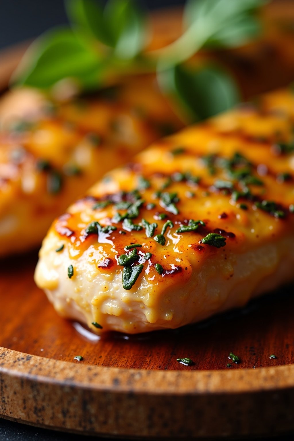 Tangy Grilled Lemon Herb Chicken Breast cross-section, detailed texture
