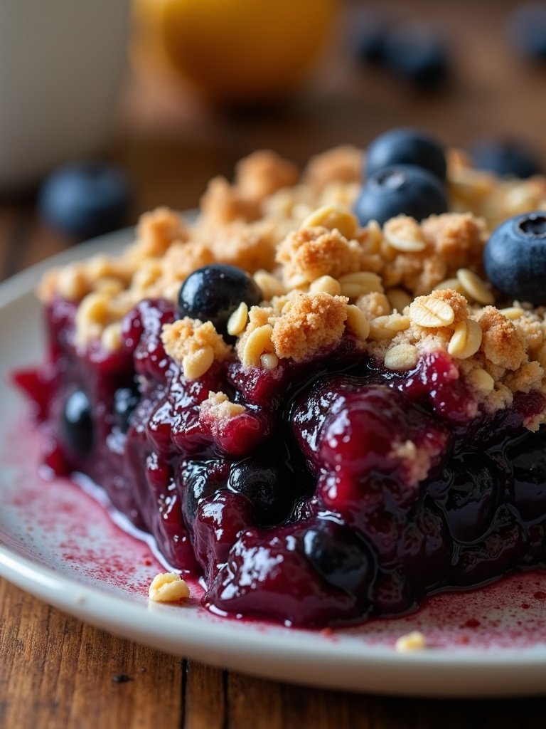 Blueberry desserts close-up bite