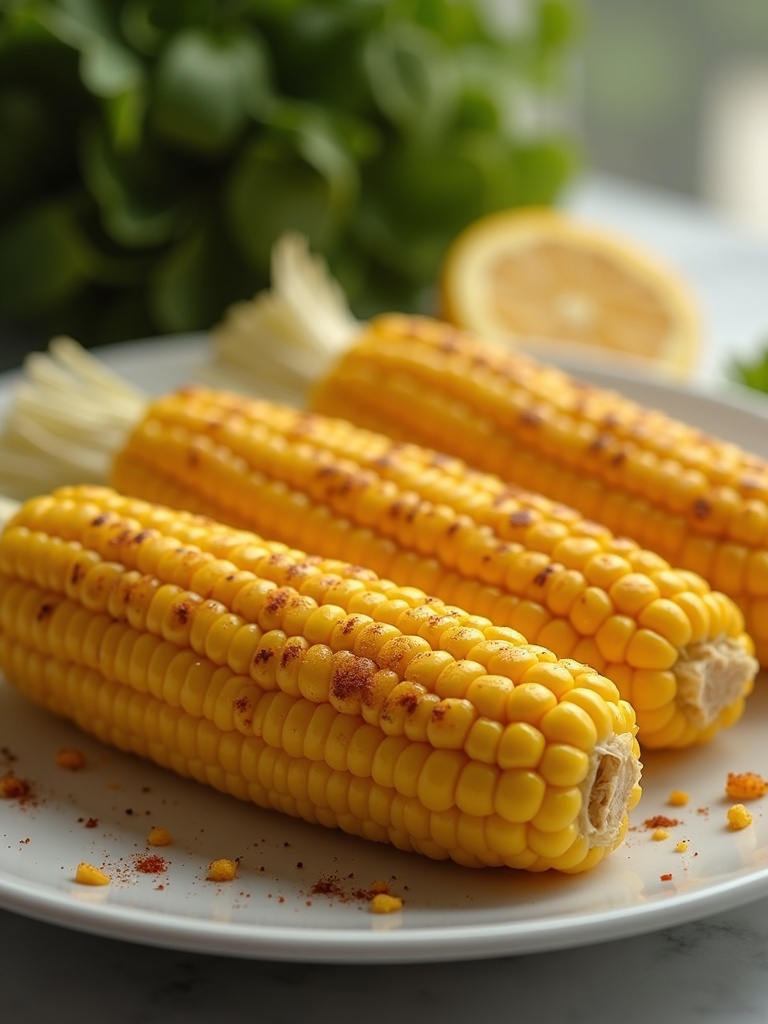 Easy Grilled corn — overhead shot