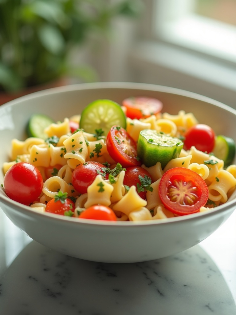 Easy Pasta salad recipes — overhead shot