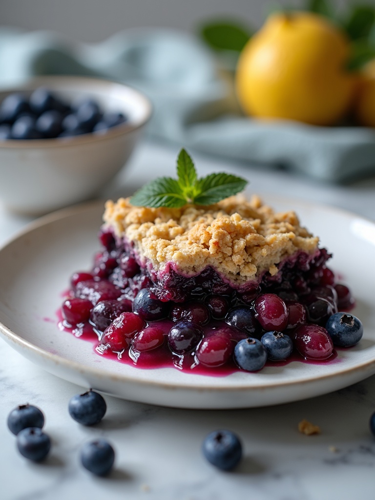 Healthy Blueberry desserts — overhead shot