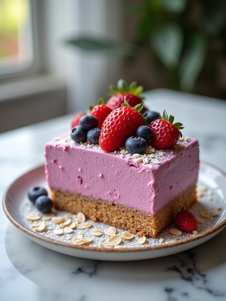 Healthy Ice cream cake — overhead shot