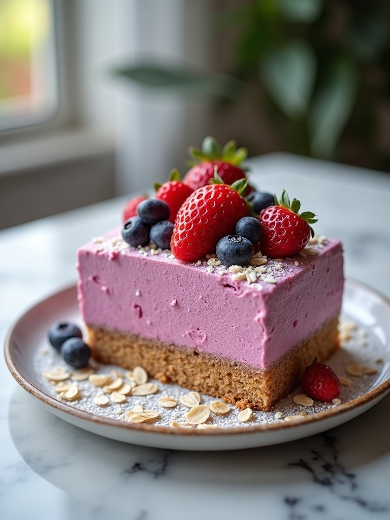 Healthy Ice cream cake — overhead shot