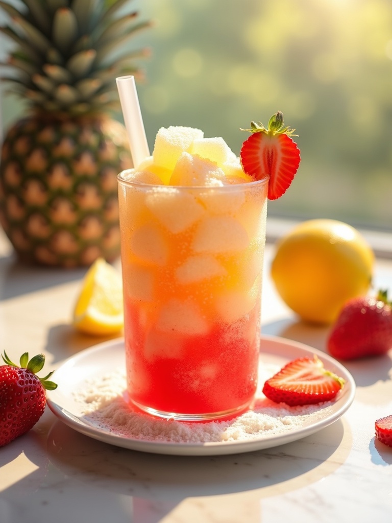 Homemade Frozen cocktails — overhead shot