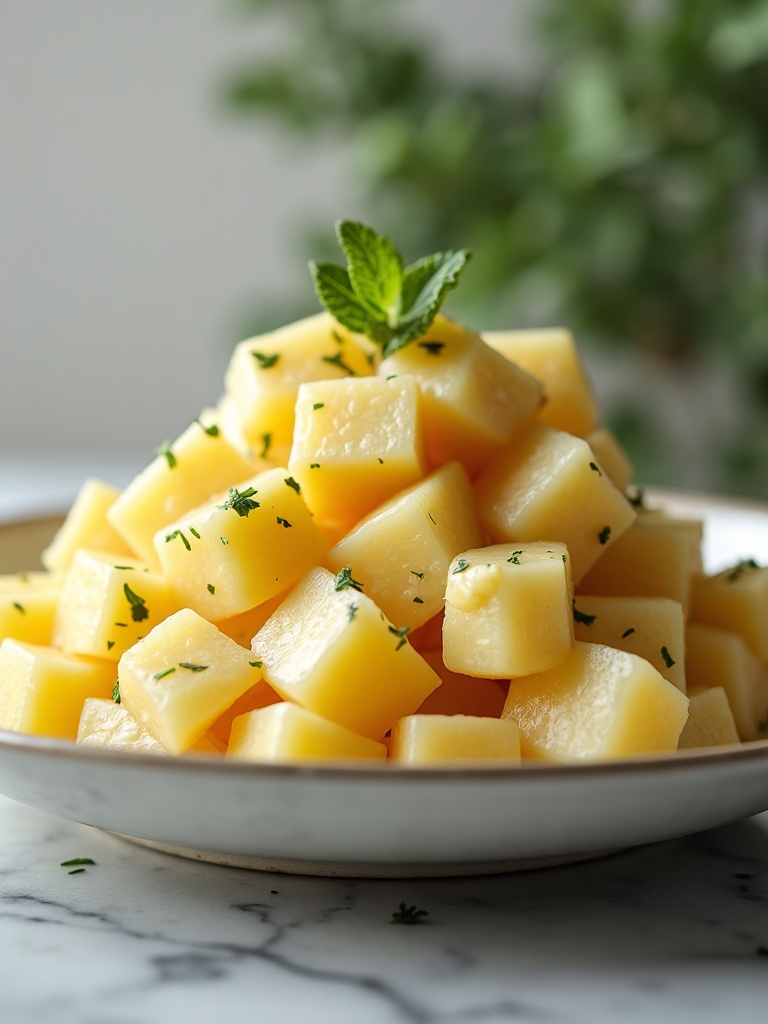 Homemade Potato salad — overhead shot